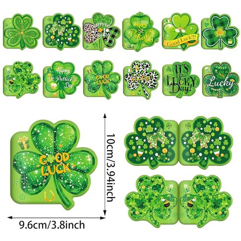OXYLIPO 24 Pcs St. Patrick's Day Mini Notepads - Green Shamrock Memo Pads with Irish-Themed Designs for School Classroom Rewards, Office Memo Jotting, Home Daily Notes, St. Patrick's Day Party Favors in Saudi Arabia