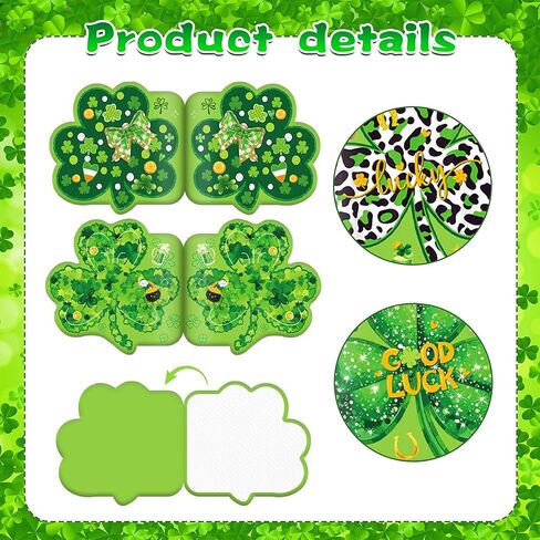 OXYLIPO 24 Pcs St. Patrick's Day Mini Notepads - Green Shamrock Memo Pads with Irish-Themed Designs for School Classroom Rewards, Office Memo Jotting, Home Daily Notes, St. Patrick's Day Party Favors in Saudi Arabia