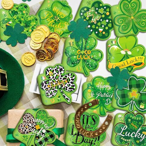 OXYLIPO 24 Pcs St. Patrick's Day Mini Notepads - Green Shamrock Memo Pads with Irish-Themed Designs for School Classroom Rewards, Office Memo Jotting, Home Daily Notes, St. Patrick's Day Party Favors in Saudi Arabia