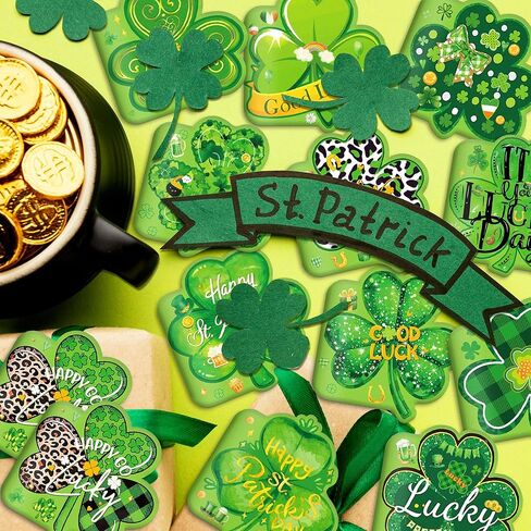 OXYLIPO 24 Pcs St. Patrick's Day Mini Notepads - Green Shamrock Memo Pads with Irish-Themed Designs for School Classroom Rewards, Office Memo Jotting, Home Daily Notes, St. Patrick's Day Party Favors in Saudi Arabia