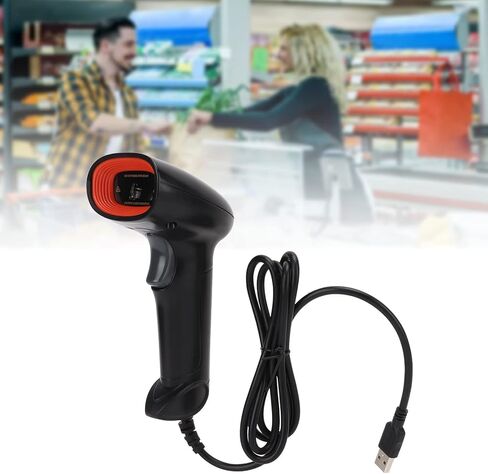 ماسح باركود محمول من Sonew، قارئ رمز شريطي للصور 1D، ماسح ضوئي سلكي USB، لسوبر ماركت المتجر، ملحقات أعمال المسح الضوئي بسرعة in Saudi Arabia