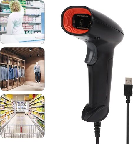 ماسح باركود محمول من Sonew، قارئ رمز شريطي للصور 1D، ماسح ضوئي سلكي USB، لسوبر ماركت المتجر، ملحقات أعمال المسح الضوئي بسرعة in Saudi Arabia