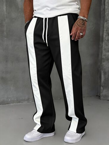 Men's Baggy Sweatpants Drawstring Wide Leg Casual Relaxed Fit Athletic Workout Jogger in Saudi Arabia