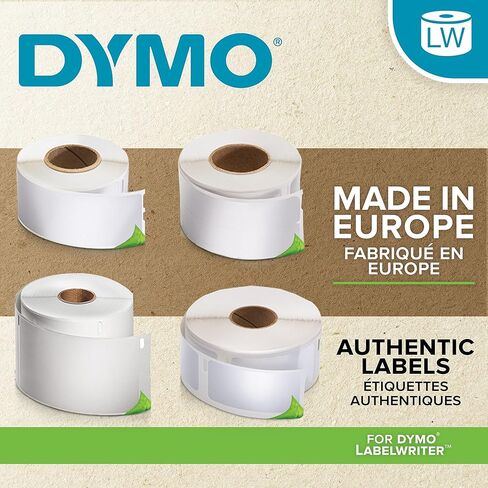 ملصقات صناعية متينة من DYMO LW لطابعات ملصقات الملصقات، بولي أبيض، 2-1/4 بوصة × 1-1/4 بوصة، 1 لفة من 800 in Saudi Arabia