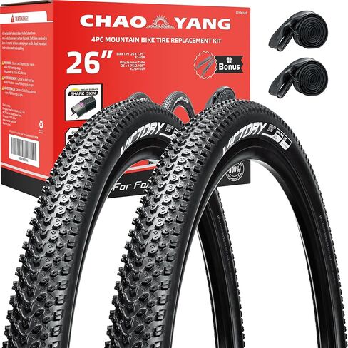 طقم استبدال إطارات الدراجة الجبلية CHAO YANG، مقاس 26 بوصة × 1.95، إطارات مزدوجة المركب 2C-MTB، تتميز بحماية مزدوجة من الثقب، للاستخدام على الطرق أو الطرق الوعرة، عبوة واحدة in Saudi Arabia