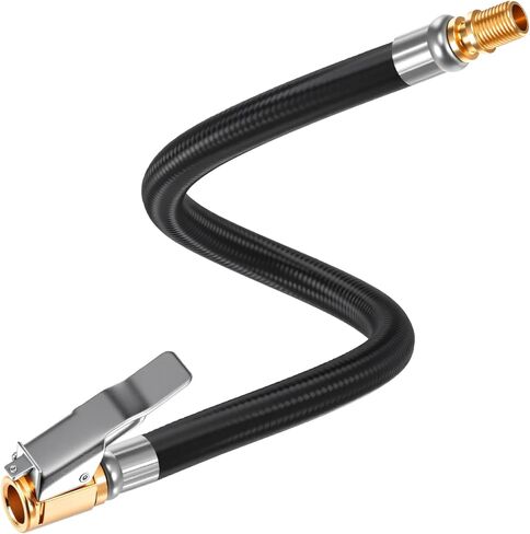 12'' Tire Inflator Extension Hose - High-Pressure Brass Chuck Adapter Tire Inflator Extension - Quick Connect Clip-On Air Chuck Universal Fit for Car Motorcycle Bicycle Maintenance in Saudi Arabia