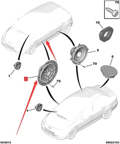 4X Car Door Speaker 9807145580 DC00436080 Compatible with 206 307 308 Partner Citroen C2 C3 C4 C5 Picasso Xsara in Kuwait