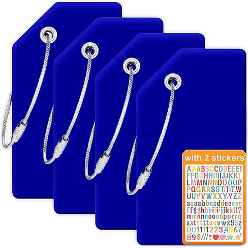 Luggage Tags for Suitcases 4 Pack Durable Silicone Travel Baggage Labels with Name ID Card Unique Airport Quickly Spot Suitcase Essentials (Red * 2 DIY Stickers) in Saudi Arabia
