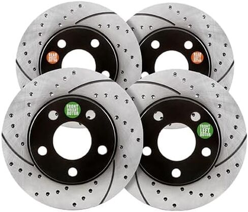 أداء معتمد C4010R أمامي وخلفي مثقوب قرص الفرامل الدوار فقط يناسب موديلات 18-22 Jeep Compass 15-22 Renegade 16-22 Fiat 500X X فقط in Saudi Arabia
