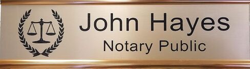 Custom Notary Public Sign (Laurels) | Desk, Wall, Name Plate | Choose Style, Personalize [2Hx8L] in Saudi Arabia