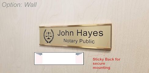 Custom Notary Public Sign (Laurels) | Desk, Wall, Name Plate | Choose Style, Personalize [2Hx8L] in Saudi Arabia