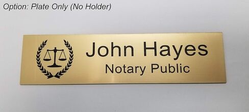Custom Notary Public Sign (Laurels) | Desk, Wall, Name Plate | Choose Style, Personalize [2Hx8L] in Saudi Arabia
