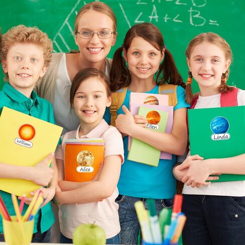 90 Pcs Outer Space Planet Name Tag Sticker Back to School Nameplates First Day of School Self-Adhesive Label Decals for Students Teacher Desk Classroom, 9 Designs in Saudi Arabia