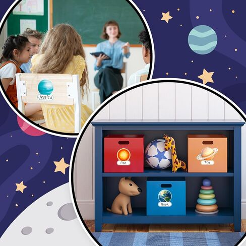 90 Pcs Outer Space Planet Name Tag Sticker Back to School Nameplates First Day of School Self-Adhesive Label Decals for Students Teacher Desk Classroom, 9 Designs in Saudi Arabia