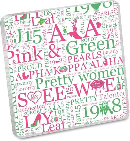 MAOFAED Pink and Green Silver Soror Gift, Sorority Pride Plaque, Greek Sorority Gift, Sisterhood Gifts for Women(08plaque) in Saudi Arabia