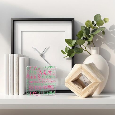 MAOFAED Pink and Green Silver Soror Gift, Sorority Pride Plaque, Greek Sorority Gift, Sisterhood Gifts for Women(08plaque) in Saudi Arabia