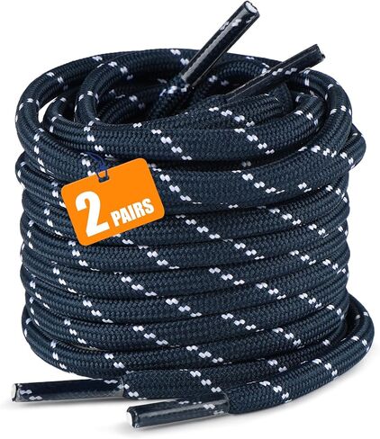 Classic Round Boot Laces, 2 Pairs 47'' Heavy Duty Shoe Laces for Boots&Hiking Shoes, Shoelaces for Men & Women in Saudi Arabia
