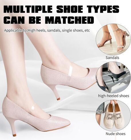 15 Pairs Shoe Straps for Loose Shoes,Elastic High Heels Shoes Straps for Heels for Women's Slingback & Strap Heels,Clear Anti-Slip,Elastic Silicone in Saudi Arabia