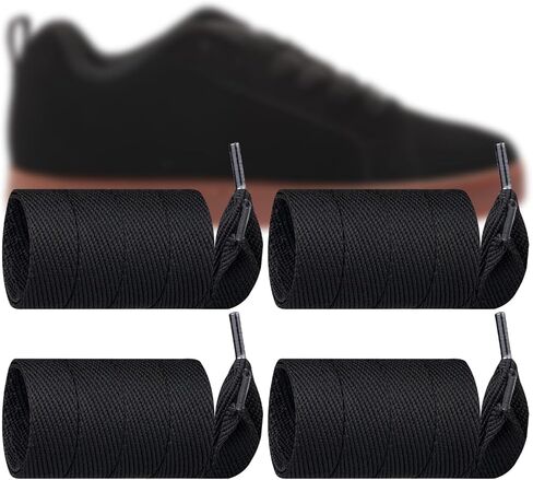 Endoto 2 Pairs Fat Shoe Laces for DC Sneakers, 20MM Thick Flat Replacement Shoelaces Strings for Skate Shoes in Saudi Arabia