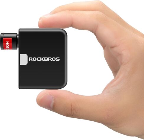 ROCKBROS مضخة دراجة صغيرة AS1 مضخة دراجة كهربائية محمولة 100 رطل لكل بوصة مربعة مضخة هواء صغيرة للدراجة منفاخ إطارات من النوع C بطارية قابلة للشحن مع صمام بريستا شريدر، هدايا ركوب الدراجات للرجال والنساء in Saudi Arabia