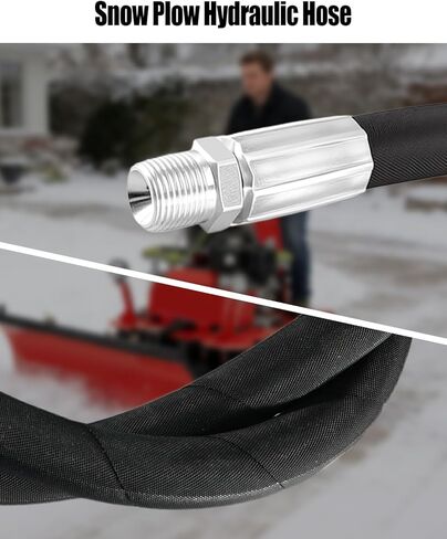 Snow Plow Hydraulic Hose Replacement Fits for BOSS HYD07042, 3/8" × 40" V-Plow Hose with 1/4" MP × 3/8" MP Fittings, 2PK in Saudi Arabia