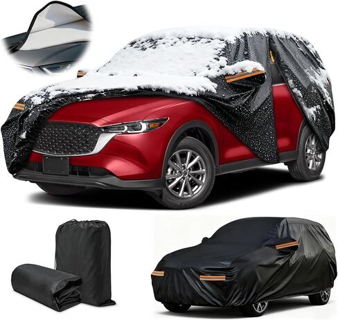 غطاء لسيارة Mazda CX5، غطاء سميك لسيارة CX5 2013-2025، حماية من أشعة الشمس والغبار والثلج، أغطية شتوية خارجية مع سحاب باب/شريط عاكس/جيوب مرآة in Saudi Arabia
