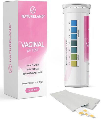 Natureland Vaginal Health pH Test Strips, Feminine pH Test, Value Pack | Monitor Vaginal Intimate Health & Prevent Infection | Accurate Acidity & Alkalinity Balance (40 Strips) in Kuwait