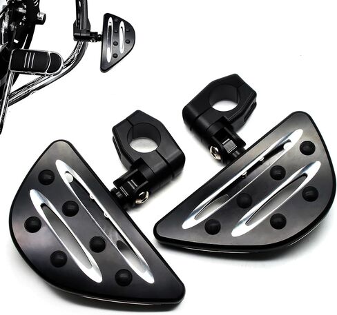 MZS 1.25" Highway Pegs, Motorcycle Highway Foot Pegs Short Adjustable CNC Aluminum Compatible with Road Glide King Softail Electra Street Glide Sportster Vulcan Chief Boulevard for 1 1/4 Engine Guard in Saudi Arabia