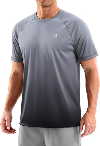 Men's Swim Shirts Rash Guard UPF 50+ Sun Protection Short Sleeve T-Shirts Workout Dry Fit Tee for Pool, Beach, Trip in Saudi Arabia