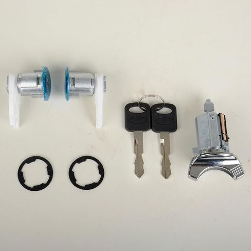 C-42-150 DP-42-122 Ignition Switch Lock Cylinder & 2pcs Front Door Lock Cylinder w/2 Key Compatible with 1992-1995 Bronco/F-150/F-250/F-350/E-150/E-250/E-350 Replace F3UZ1522050D F3TZ7822050B in Saudi Arabia