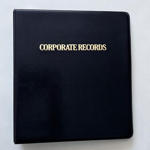 Corporate Records 3-Ring Binder – Leather Like Feel with Gold Debossed Title. Pre-Printed Index Tab Dividers Included. in Saudi Arabia