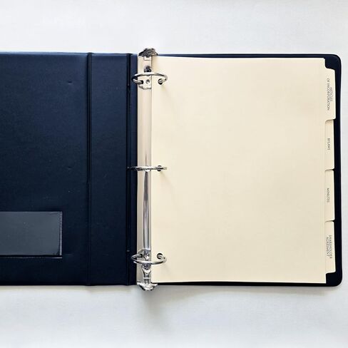 Corporate Records 3-Ring Binder – Leather Like Feel with Gold Debossed Title. Pre-Printed Index Tab Dividers Included. in Saudi Arabia
