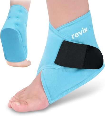 REVIX Ankle Ice Pack Wrap – Reusable Gel Cold Compression for Foot Discomfort, Ice Wrap for Feet Swelling and Recovery, Plantar Fasciitis, Achilles Tendonitis, and Sprained Ankles in Saudi Arabia