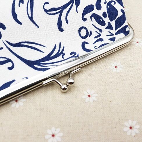 2 Pcs Vintage Floral Canvas Coin Purses Make Up Cellphone Bag Key Holder Kiss Lock Clasp Change Pouch Vintage Flower Cash Wallet Trinkets Pouch in Saudi Arabia
