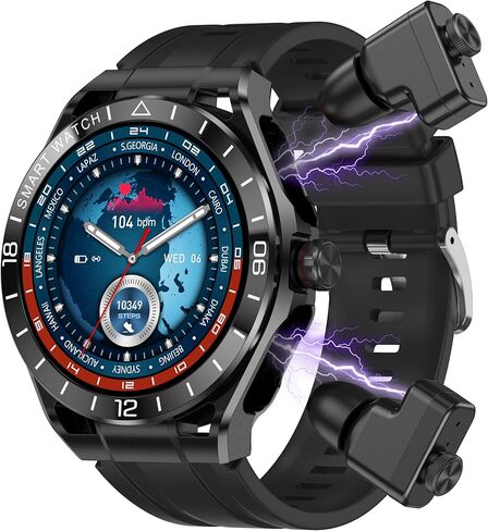 Smart Watch with Earbuds, Bluetooth Watch with Earbuds Smart Watches for Men Metal Material Ultra-Thin Body 9D Sound Effects,Sports Watch, Compatible Android Phones and iOS in Kuwait