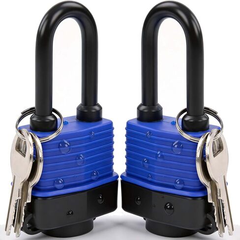 SEPOX® 20Pcs Heavy-Duty 44mm 1.75" Out-Door Padlock Keyed-Alike, Water-Proof Cover, Steel Lock with Same-Key, Weather-Proof Extra-Long-Shackle Anti-Rust, Brass Cylinder for Boat,Fishing, Marine,Fence in Kuwait