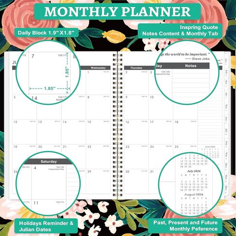 2026-2028 Monthly Planner/Calendar - 2 Year Planner, Jul 2026 - Jun 2028, Monthly Calendar 2026-2028 with Two-Side Pocket, 9'' x 11'', Tabs, Sturdy Binding in Saudi Arabia