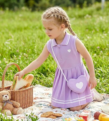 Toddler Girl Sport Dress, Summer Sleeveless Ruffle Kids Beach Sundress and Casual Outfit Pink in Kuwait