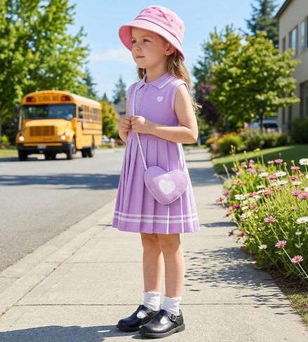Toddler Girl Sport Dress, Summer Sleeveless Ruffle Kids Beach Sundress and Casual Outfit Pink in Kuwait