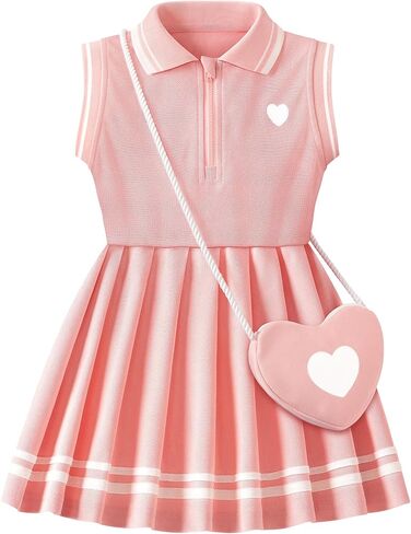 Toddler Girl Sport Dress, Summer Sleeveless Ruffle Kids Beach Sundress and Casual Outfit Pink in Kuwait
