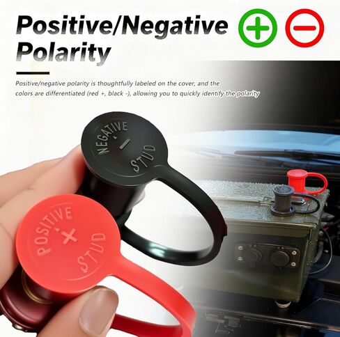 2PCS M10 3/8" Stud Remote Battery Terminals for Car with Cover,Heavy Duty Car Battery Post Voltage/Current 12V/250A,Jumper Batteries Terminal Post for Cars SUVs Trucks in Saudi Arabia