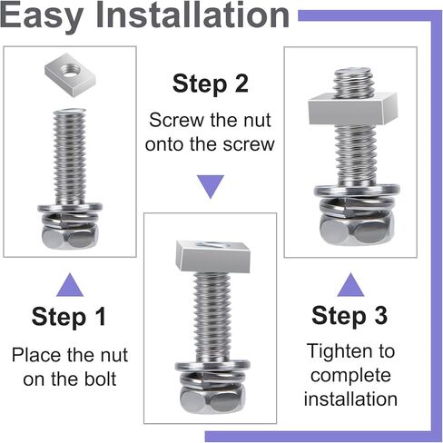 56 Pack Motorcycle Battery Terminal Nuts and Bolt Kit, Small Bolt and Nuts Kit, 304 Stainless Steel Battery Bolts and Nut M6x10/12/16/20mm, Motorcycle Battery Bolts for ATV Bike Scooter in Saudi Arabia