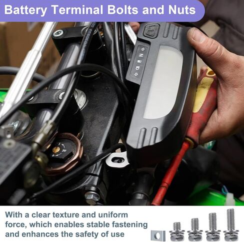56 Pack Motorcycle Battery Terminal Nuts and Bolt Kit, Small Bolt and Nuts Kit, 304 Stainless Steel Battery Bolts and Nut M6x10/12/16/20mm, Motorcycle Battery Bolts for ATV Bike Scooter in Saudi Arabia