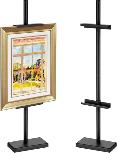 Adjustable Tabletop Stand for Frames, Stand Table Easels for Display Up to 28" H, Metal Picture Frame Holder Stands for Photo Picture Frame Artwork(Black) in Saudi Arabia