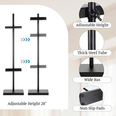 Adjustable Tabletop Stand for Frames, Stand Table Easels for Display Up to 28" H, Metal Picture Frame Holder Stands for Photo Picture Frame Artwork(Black) in Saudi Arabia