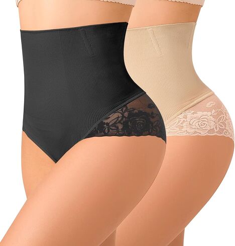 NaTen Lace Tummy Control Underwear Shapewear for Women High Waisted Panties Body Shaper Seamless Girdle Briefs in Saudi Arabia