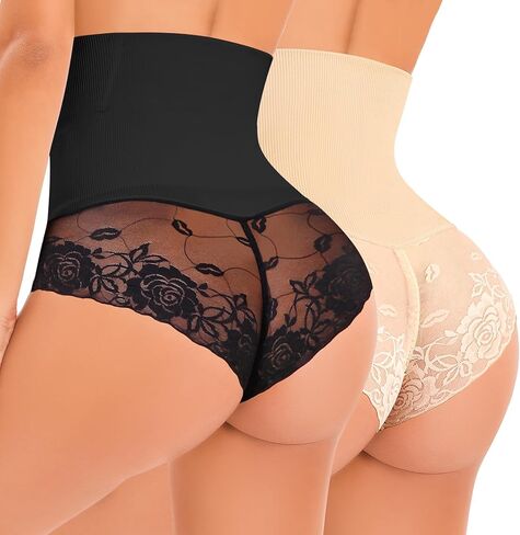 NaTen Lace Tummy Control Underwear Shapewear for Women High Waisted Panties Body Shaper Seamless Girdle Briefs in Saudi Arabia