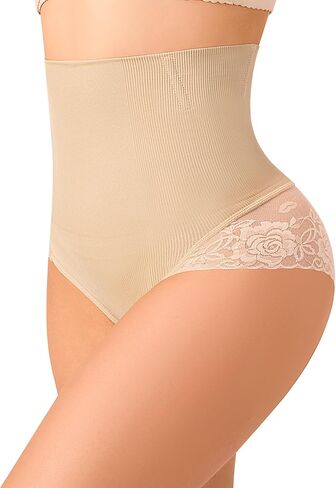 NaTen Lace Tummy Control Underwear Shapewear for Women High Waisted Panties Body Shaper Seamless Girdle Briefs in Saudi Arabia