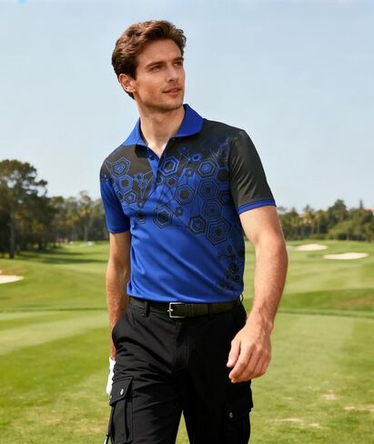 Mens Polo Shirts Athletic Training Short Sleeve Shirt with Moisture Wicking Fabric for Gym and Sports in Saudi Arabia