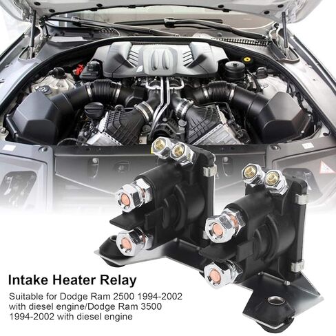 Engine Relay Intake Heater Relay Replacement for 2500 3500 1994 2002 High Performance ABS Copper Construction Direct Fit OEM 68188401AA 904308 Compatible in Kuwait